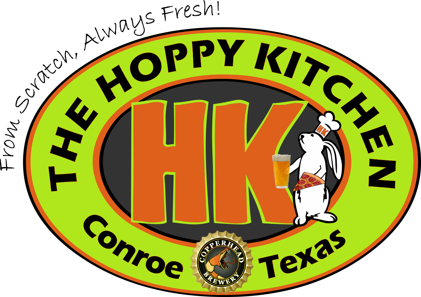 This is the logo for The HOPPY Kitchen